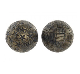 BOLA DECORACION RESINA 10X10X10 ENVEJECIDO 2 SURT.