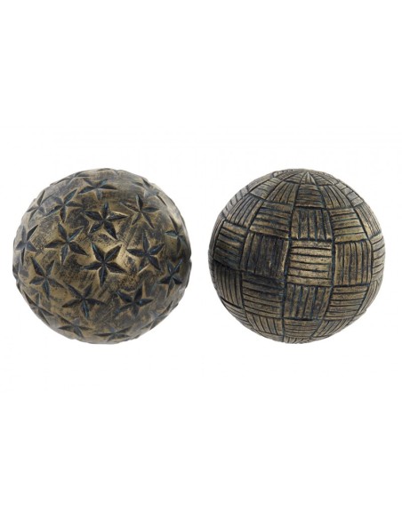 BOLA DECORACION RESINA 10X10X10 ENVEJECIDO 2 SURT.