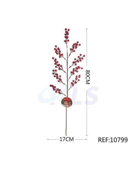 RAMA  FRUTOS ROJOS DE NAVIDAD 80CM