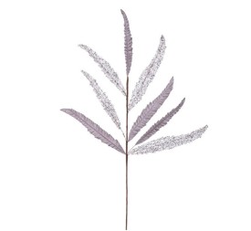 RAMA HOJAS TEJIDO PLATA 80 CM