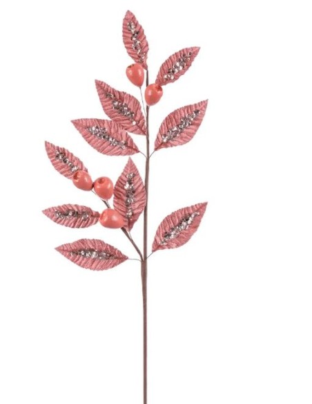 RAMA HOJAS ROSA 74 CM