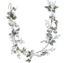 GUIRNALDA HOJAS Y ACEBO PERLA 15 X 130 CM