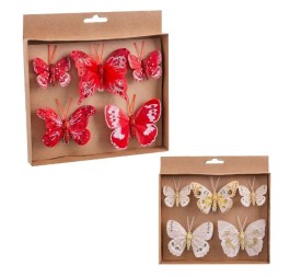 S/5 MARIPOSA CON CLIP 2/C 8 CM