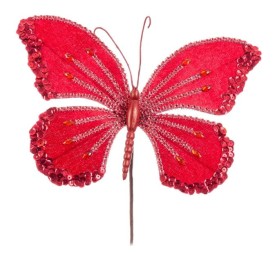 MARIPOSA POLIESTER ROJO 22 X 17 X 15 CM