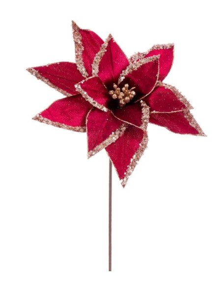 POINSETTIA TEJIDO BURDEOS 50 X 30 CM