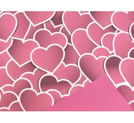 BOBINA PERLATO DISEÑO CORAZON FUCSIA 0,7X40M