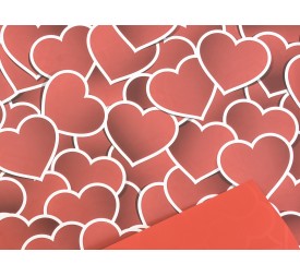 BOBINA PERLATO DISEÑO CORAZON ROJO 0,7X40M