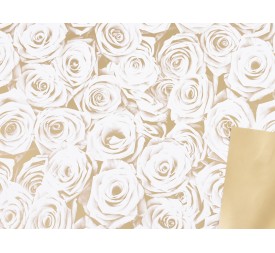 BOBINA PERLATO ROSAS BLANCAS/ORO 0,7X40M