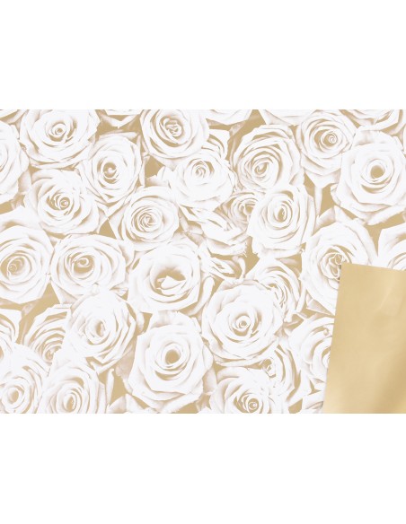 BOBINA PERLATO ROSAS BLANCAS/ORO 0,7X40M BOBINA PERLATO ROSAS BLANCAS/ORO 0,7X40M