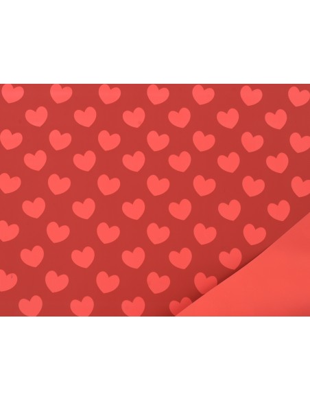 BOBINA PERLATO CORAZIONES ROJOS/FONDO ROJO 0,7X40M