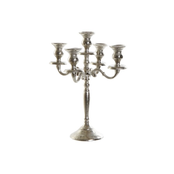 CANDELABRO ALUMINIO 22X22X34 PLATEADO