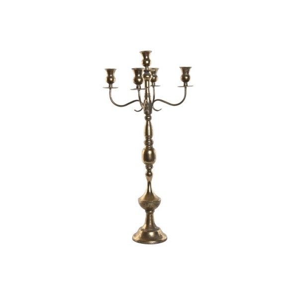 CANDELABRO METAL 38,5X38,5X80 5BRAZOS DORADO