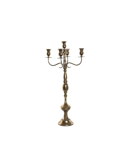 CANDELABRO METAL 38,5X38,5X80 5BRAZOS DORADO