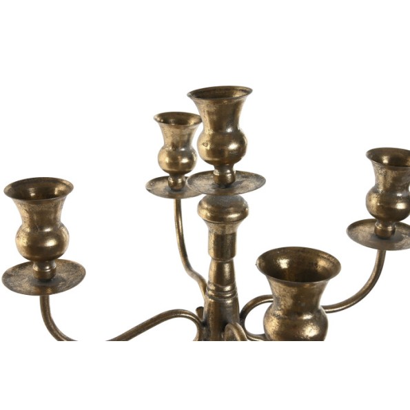 CANDELABRO METAL 38,5X38,5X80 5BRAZOS DORADO