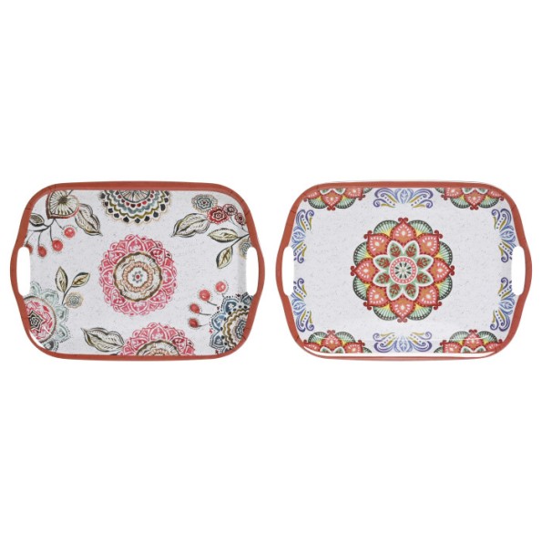 BANDEJA MELAMINA 36X26X2,5 MANDALA 2 SURT. (0890)
