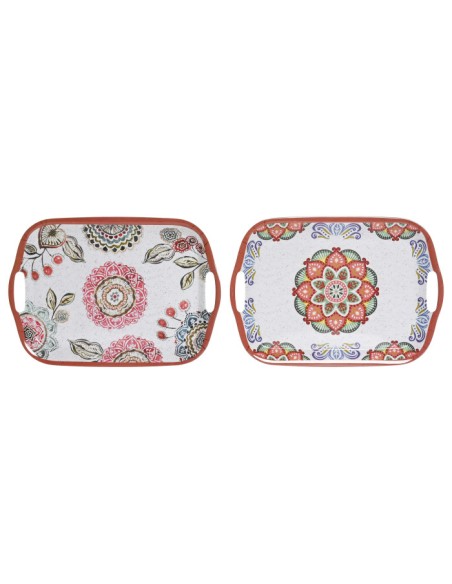BANDEJA MELAMINA 36X26X2,5 MANDALA 2 SURT. (0890)