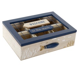 CAJA INFUSIONES MADERA METAL 23X18X7 PEZ