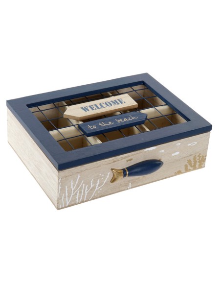 CAJA INFUSIONES MADERA METAL 23X18X7 PEZ