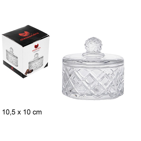 BOMBONERA CRISTAL DIAMANTE 10,5X10 CM