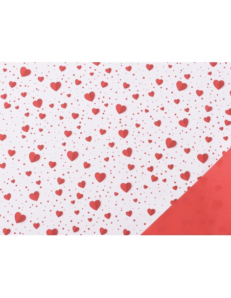 BOBINA PERLATO CORAZONES ROJOS DIFERENTES TAMAÑO 0,7X40M