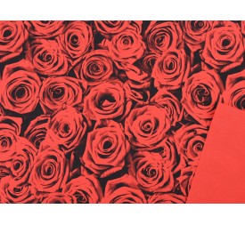 BOBINA PERLARO ROSAS FONDO NEGRO ROJO 0,7X40M
