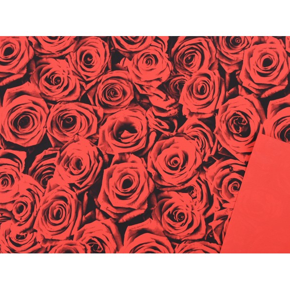 BOBINA PERLARO ROSAS FONDO NEGRO ROJO 0,7X40M