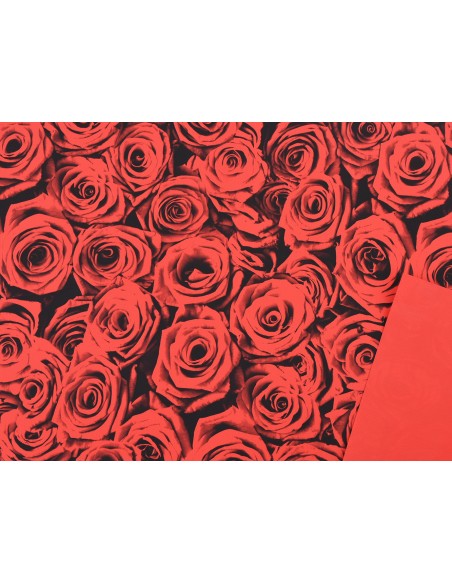 BOBINA PERLARO ROSAS FONDO NEGRO ROJO 0,7X40M