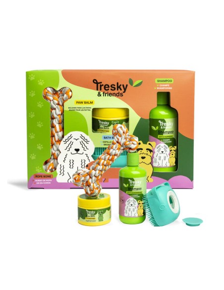 Mayorista Regalo Set Higiene Mascotas Tresky & Friends 4pcs Wellness | Mundo Flor