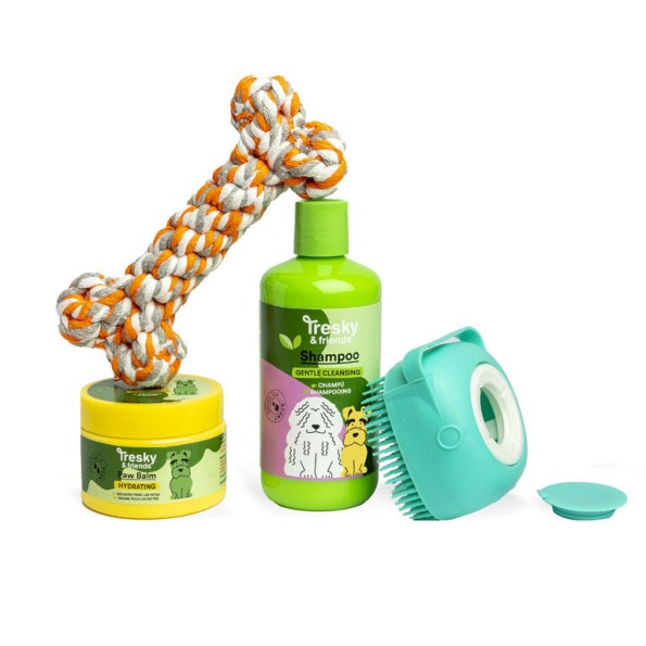 Mayorista Regalo Set Higiene Mascotas Tresky & Friends 4pcs Wellness | Mundo Flor