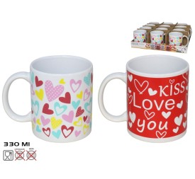 JARRA MUG PORCELANA LOVING 330ML 2 SURTIDOS