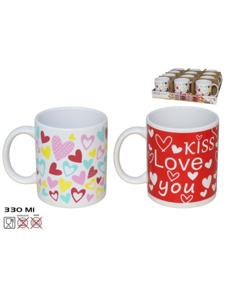 JARRA MUG PORCELANA LOVING 330ML 2 SURTIDOS