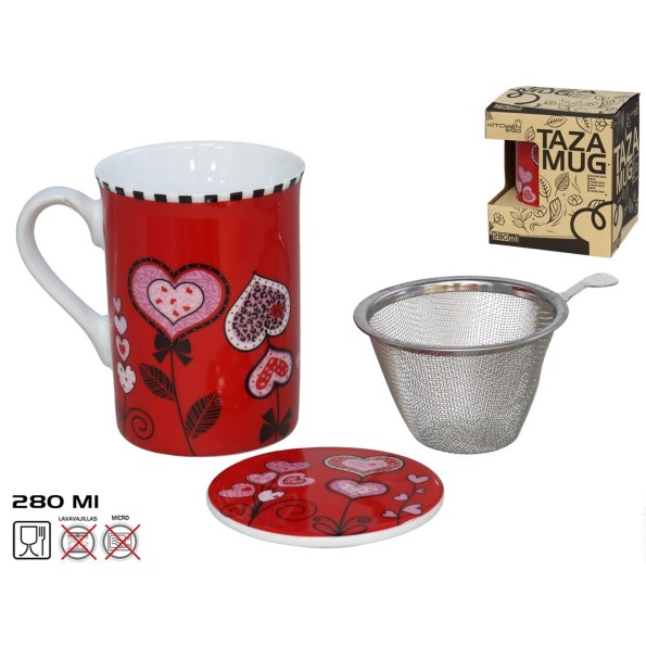 TAZA MUG LOVE 280ML C/FILTRO Y TAPA