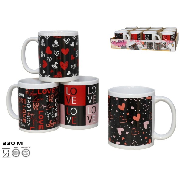 JARRA MUG GRES 330ML DARK LOVE 4 SURTIDOS