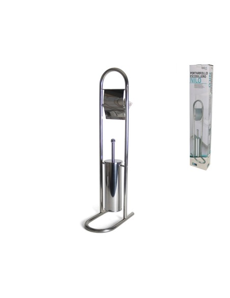 PORTARROLLO-ESCOBILLERO NILO - ACERO IN.