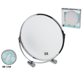 ESPEJO DOBLE CARA 18CM C/ AUMENTO 3X