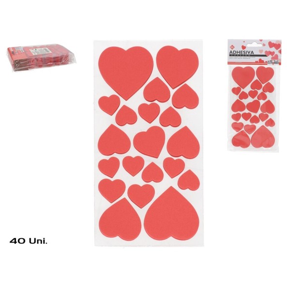 ADHESIVA CORAZON 40 PCS