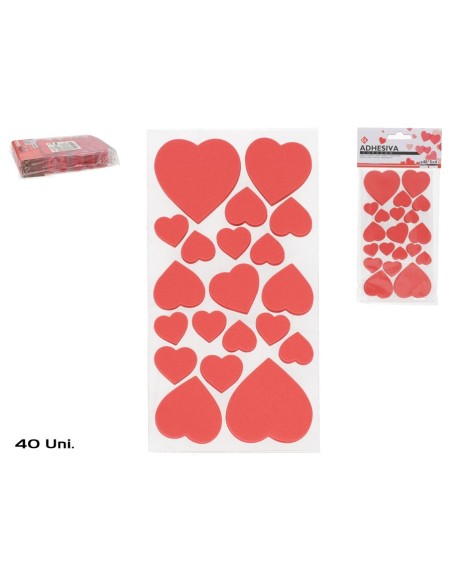 ADHESIVA CORAZON 40 PCS