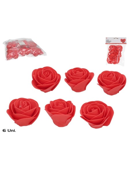 SET 6 CAPULLOS DE ROSA 5,5X5X3,8 CM