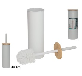 ESCOBILLERO METAL Y BAMBU 9X9X38CM