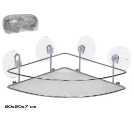 ESTANTE BAÑO CROMADO 20X20X7CM