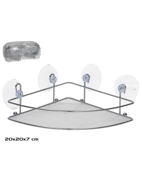ESTANTE BAÑO CROMADO 20X20X7CM