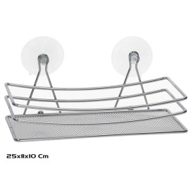 ESTANTE BAÑO CROMADO 25X11X10CM