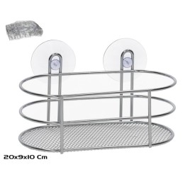 ESTANTE BAÑO CROMADO 20X9X10CM
