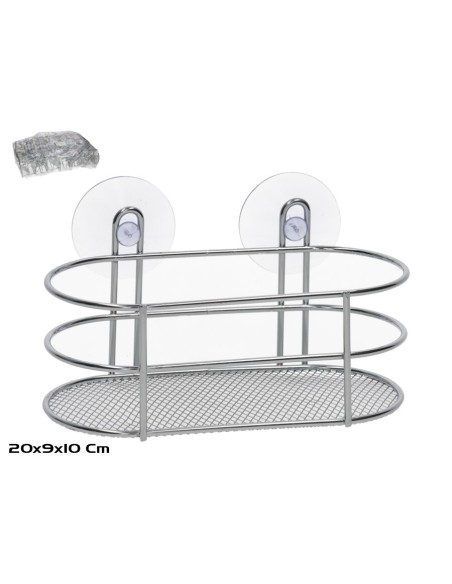 ESTANTE BAÑO CROMADO 20X9X10CM