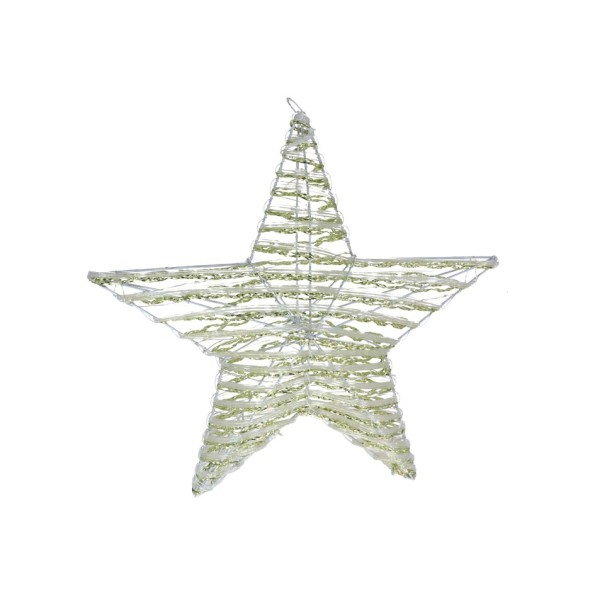 ESTRELLA NAVIDAD METAL 60 LUCES 40CM ORO