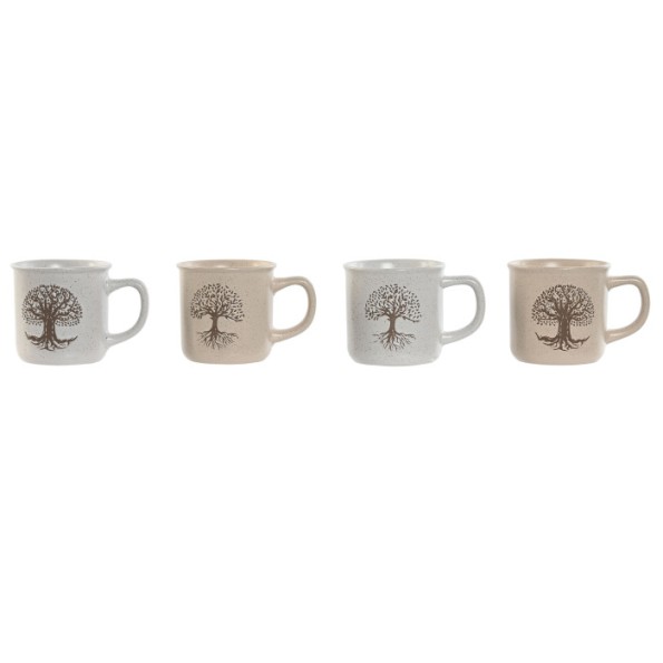 MUG GRES 13X9X8,5 330ML ARBOL DE LA VIDA 4 SURT.