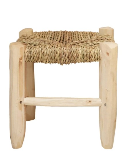 Taburete Madera y fibra natural - Artesanía al por Mayor | Mundo Flor