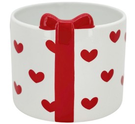 Macetero Cerámica con Corazones - Regalos Mayorista San Valentín