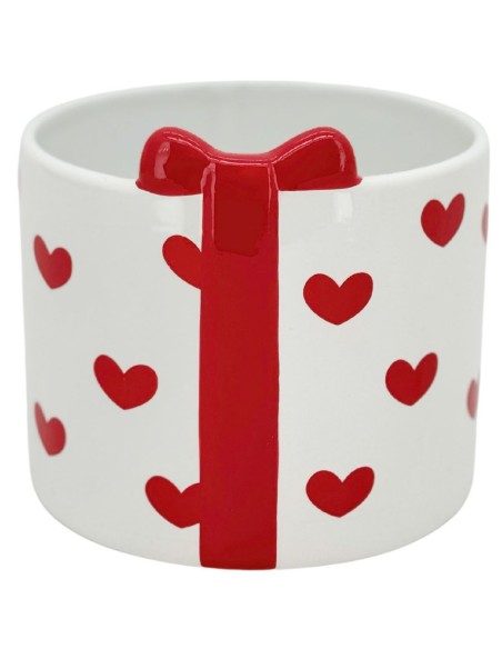 Macetero Cerámica con Corazones - Regalos Mayorista San Valentín
