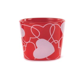 MACETERO ROJO CON CORAZONES CERÁMICA D.7,5H6,5